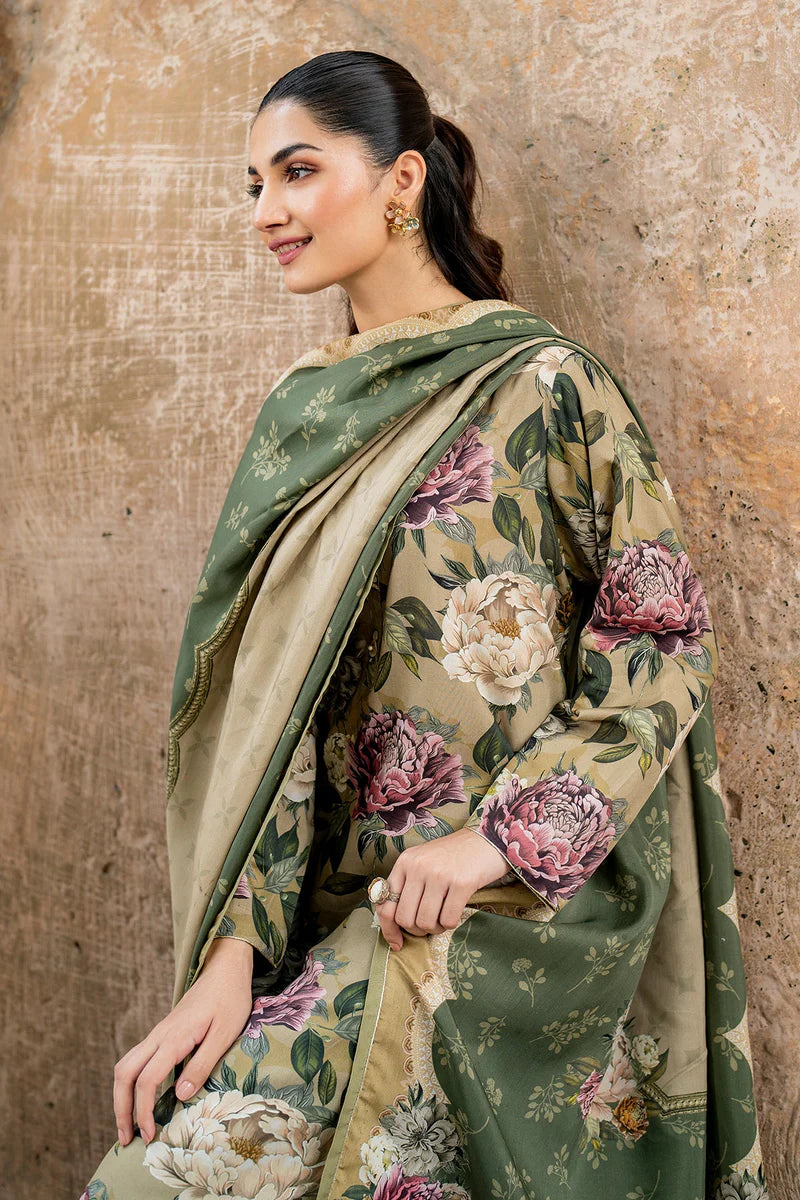 Baroque 3Pc Digital Printed Lawn Suit With Digital Printed Lawn Dupatta
