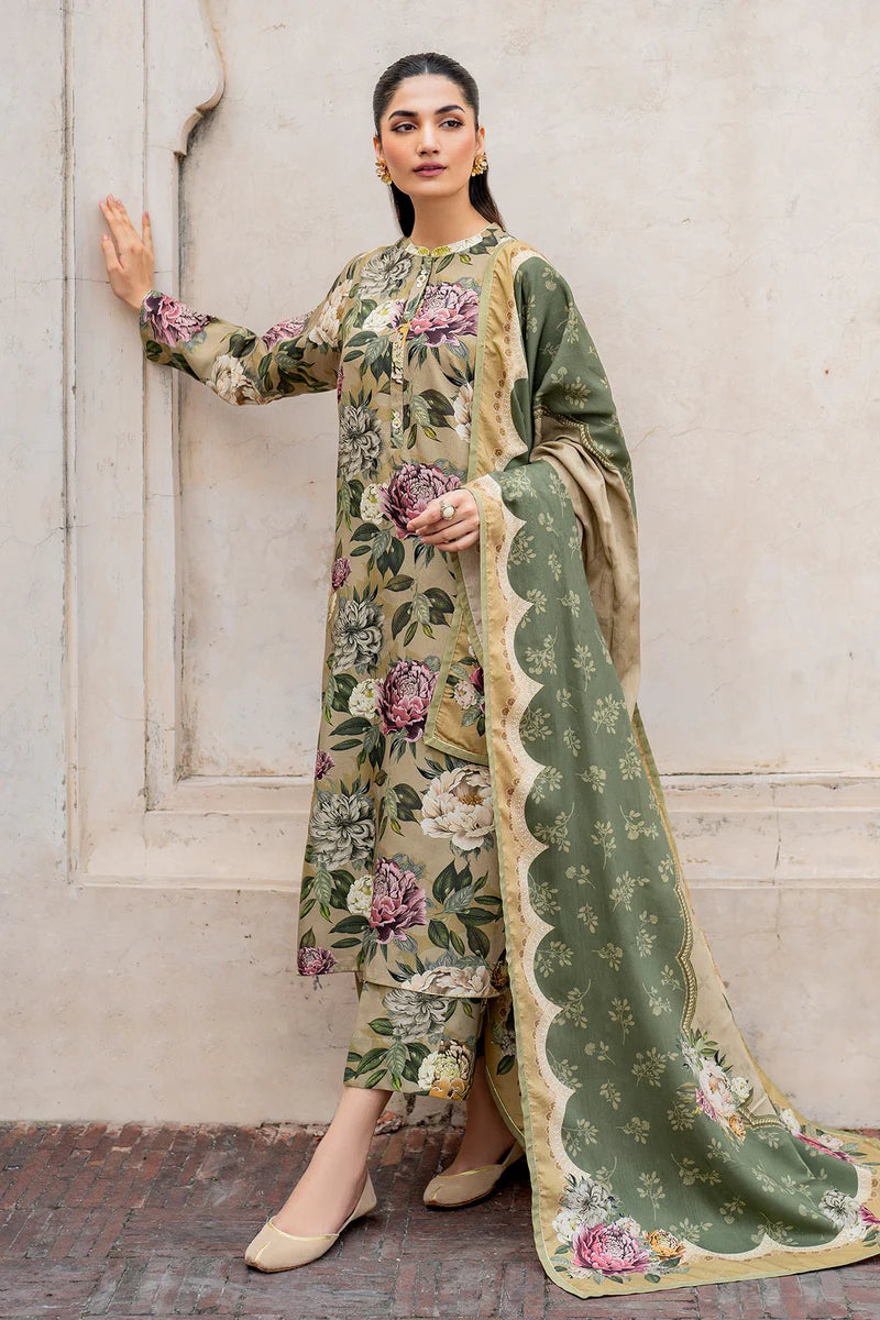Baroque 3Pc Digital Printed Lawn Suit With Digital Printed Lawn Dupatta
