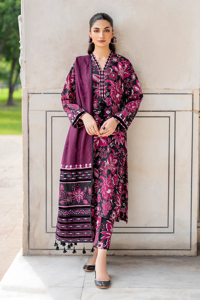 Baroque 3Pc Digital Printed Lawn Suit With Digital Printed Lawn Dupatta