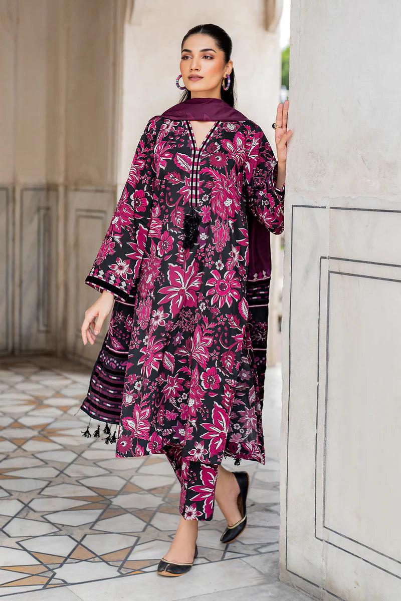 Baroque 3Pc Digital Printed Lawn Suit With Digital Printed Lawn Dupatta