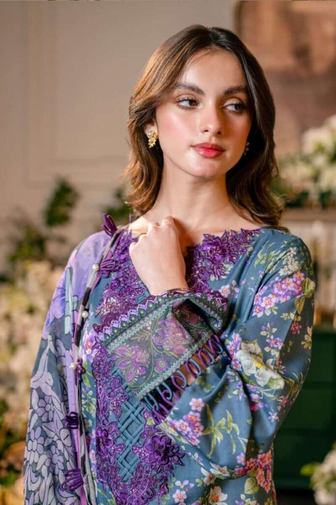 JADE 3Pc Digital Printed Lawn Suit With Digital Printed Lawn Dupatta