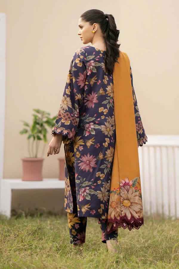 Baroque 3Pc Digital Printed Synthetic Bana Dora Lawn Suit With Digital Printed Voil Dupatta