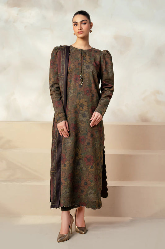 Baroque 3Pc Digital Printed Synthetic Bana Dora Lawn Suit With Digital Printed Voil Dupatta