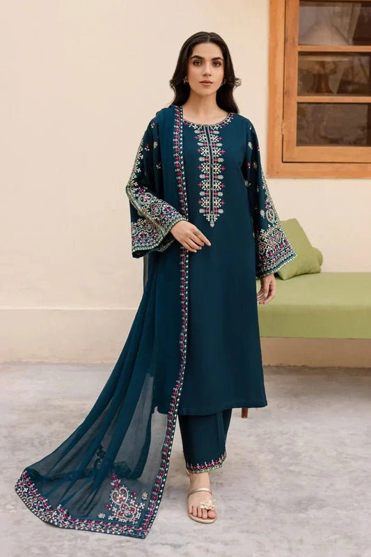 Sapphire 3Pc Embroidered Lawn Suit With Digital Printed Diamond Dupatta