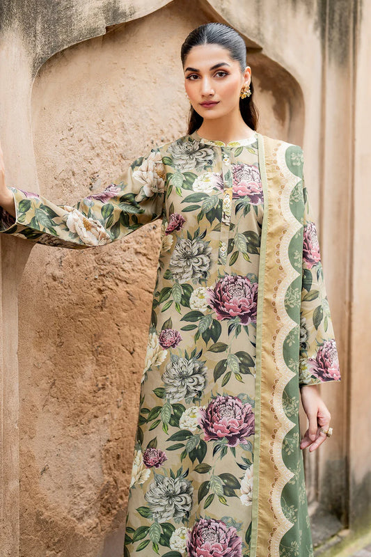 Baroque 3Pc Digital Printed Lawn Suit With Digital Printed Lawn Dupatta