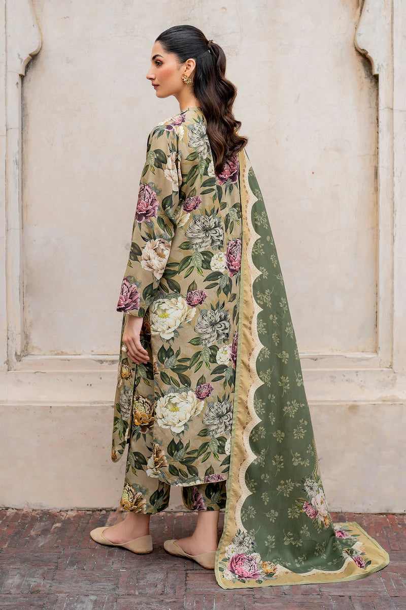 Baroque 3Pc Digital Printed Lawn Suit With Digital Printed Lawn Dupatta
