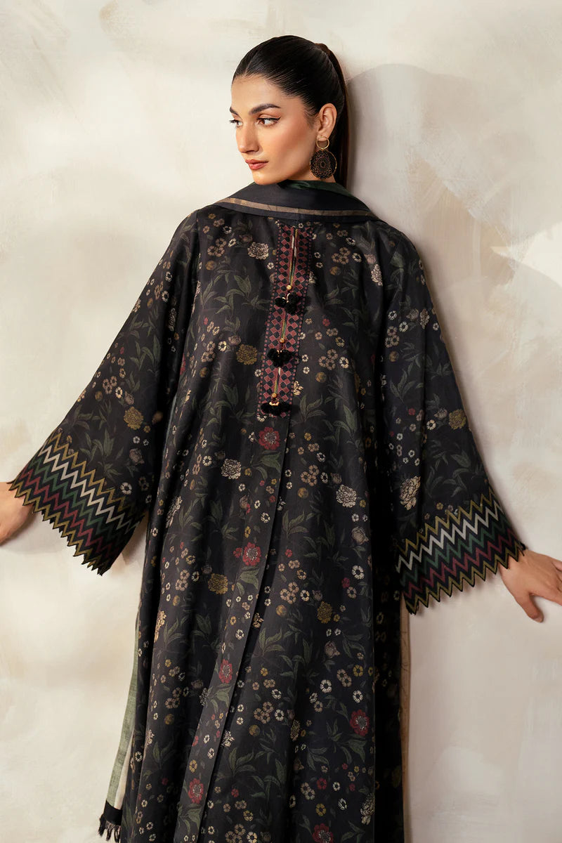 Baroque 3Pc Digital Printed Synthetic Bana Dora Lawn Suit With Digital Printed Voil Dupatta