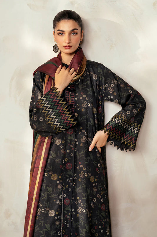 Baroque 3Pc Digital Printed Synthetic Bana Dora Lawn Suit With Digital Printed Voil Dupatta