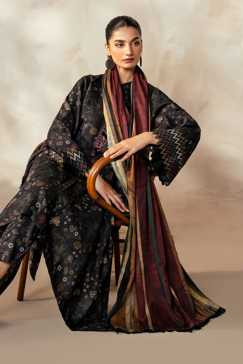 Baroque 3Pc Digital Printed Synthetic Bana Dora Lawn Suit With Digital Printed Voil Dupatta