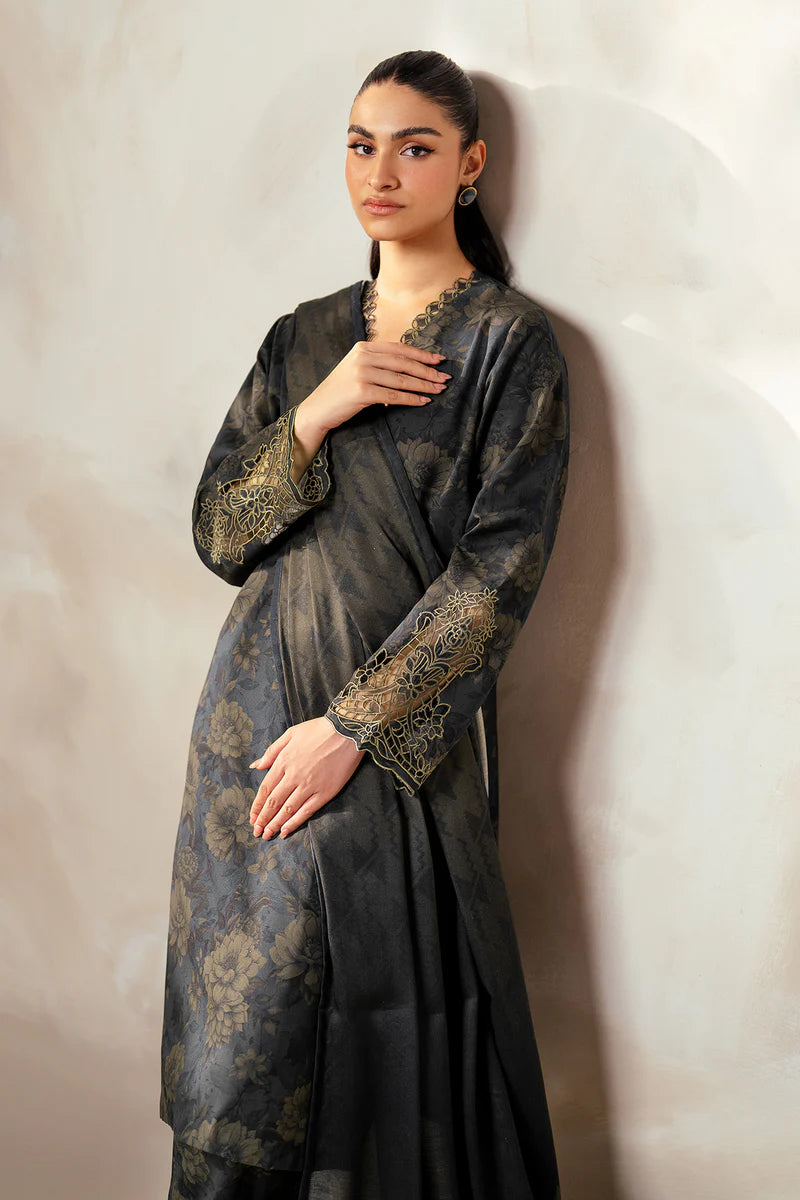 Baroque 3Pc Digital Printed Synthetic Bana Dora Lawn Suit With Digital Printed Voil Dupatta