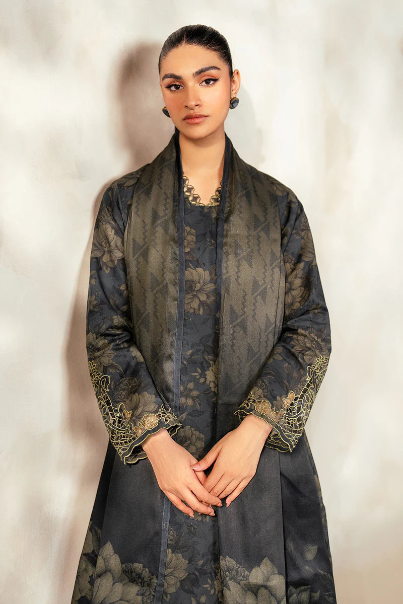 Baroque 3Pc Digital Printed Synthetic Bana Dora Lawn Suit With Digital Printed Voil Dupatta