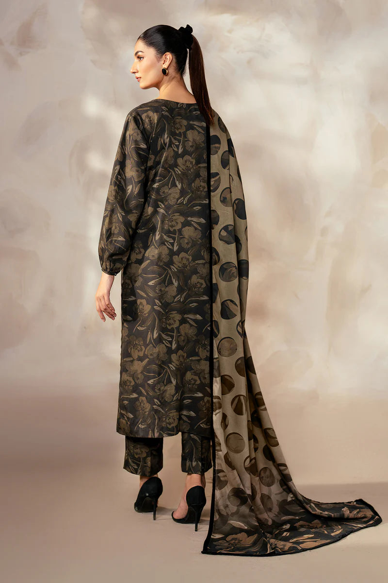 Baroque 3Pc Digital Printed Synthetic Bana Dora Lawn Suit With Digital Printed Voil Dupatta