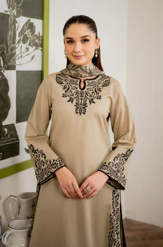 Sapphire 3Pc Embroidered Lawn Suit With Digital Printed Slub Cotton Dupatta
