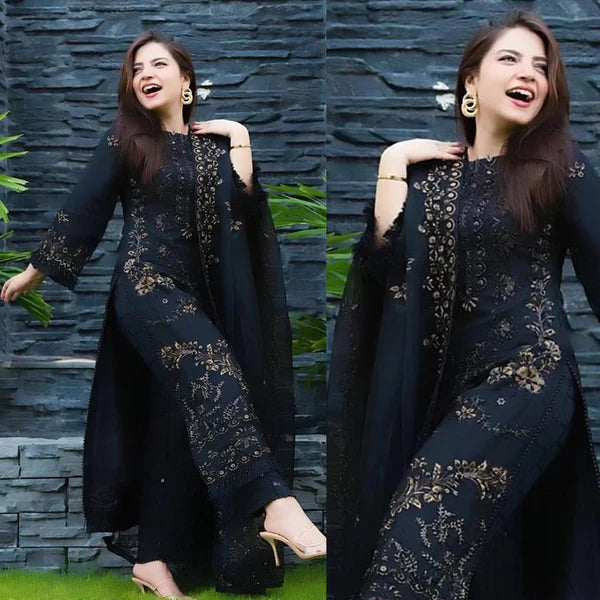 Dananeer 3Pc Embroidered Lawn Suit With Embroidered Dupatta