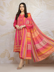 Edenrobe 3Pc Printed Lawn Suit With Digital Printed Lawn Dupatta