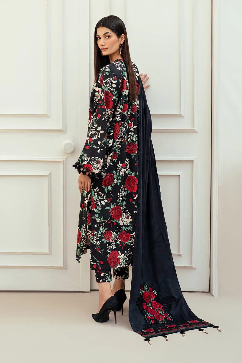 Baroque 3Pc Digital Printed Synthetic Bana Dora Lawn Suit With Digital Printed Voil Dupatta