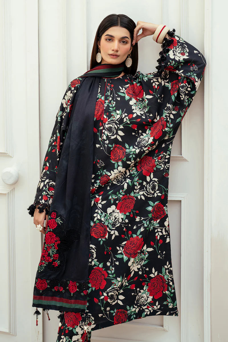 Baroque 3Pc Digital Printed Synthetic Bana Dora Lawn Suit With Digital Printed Voil Dupatta