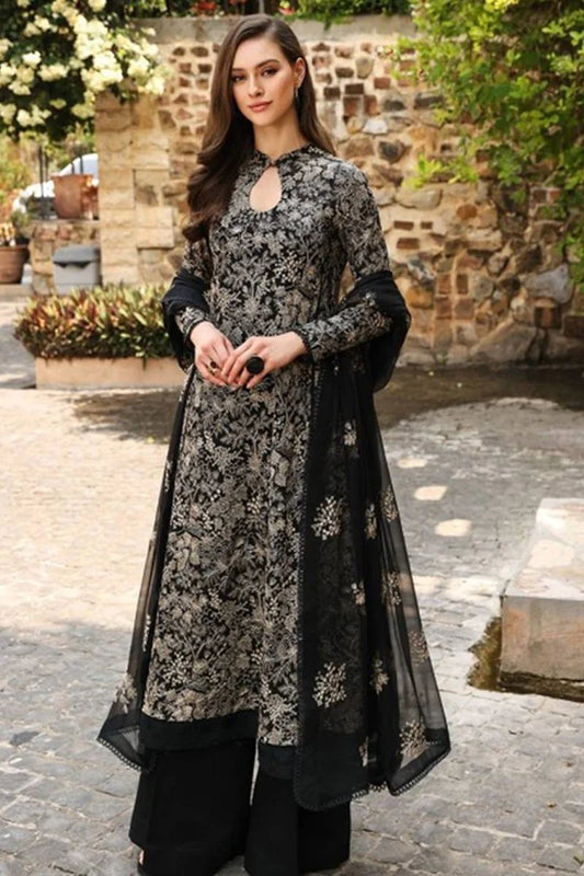 Bareeze 3Pc Embroidered Lawn Suit With Embroidered Chiffon Dupatta