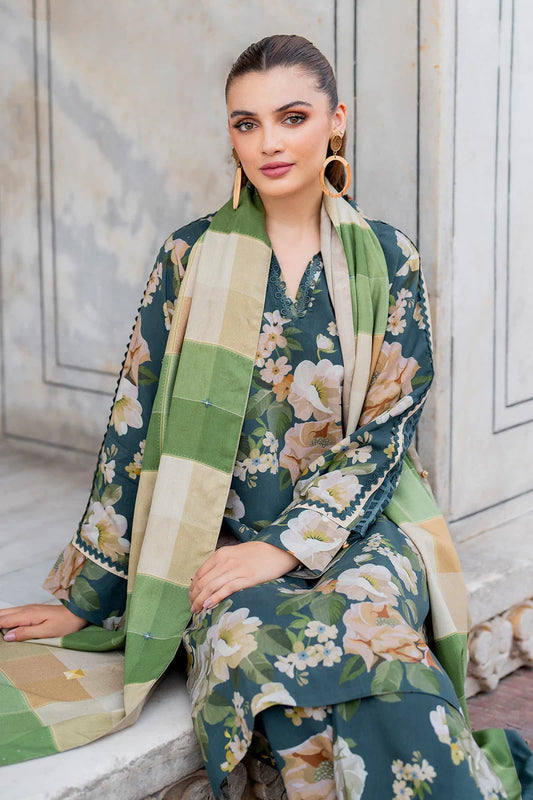 Baroque 3Pc Digital Printed Lawn Suit With Digital Printed Lawn Dupatta
