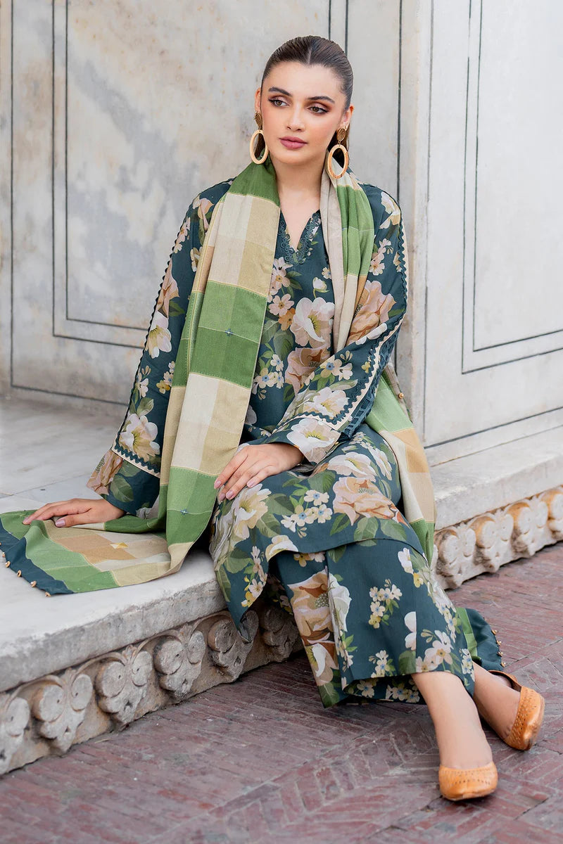 Baroque 3Pc Digital Printed Lawn Suit With Digital Printed Lawn Dupatta