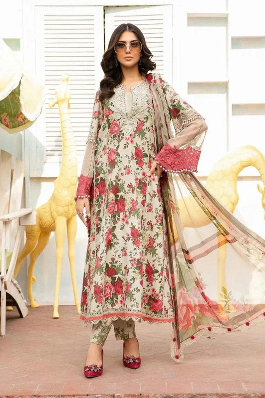 Maria B. 3Pc Digital Printed Dobby Lawn Suit With Digital Printed Dobby Lawn Dupatta