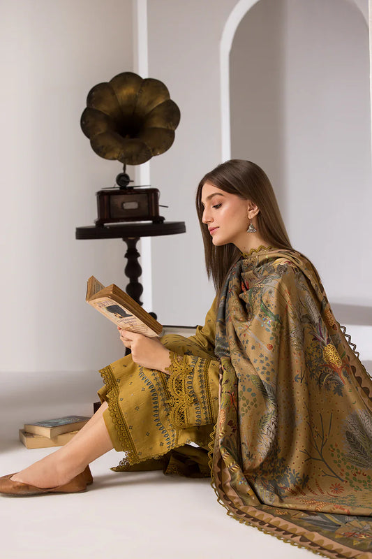 Sobia Nazir 3Pc Embroidered Lawn Suit With Printed Slub Dupatta