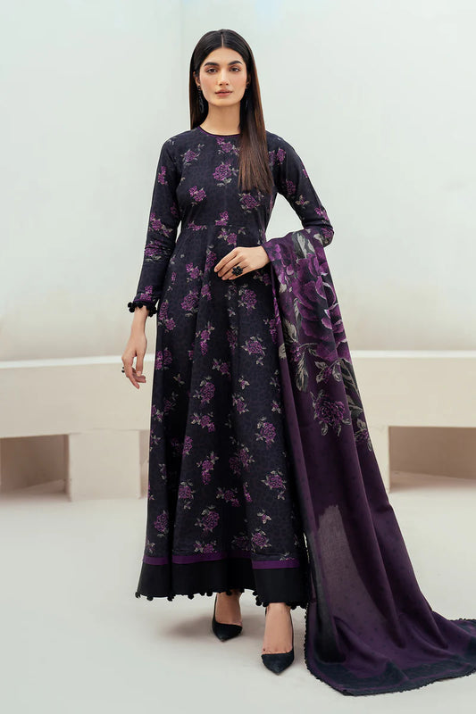 Baroque 3Pc Digital Printed Synthetic Bana Dora Lawn Suit With Digital Printed Voil Dupatta
