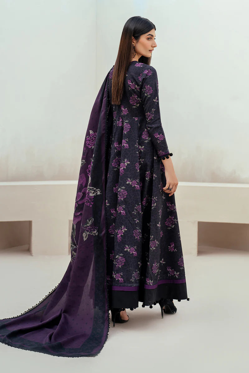 Baroque 3Pc Digital Printed Synthetic Bana Dora Lawn Suit With Digital Printed Voil Dupatta