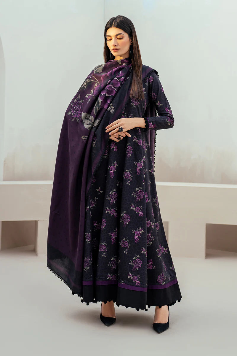 Baroque 3Pc Digital Printed Synthetic Bana Dora Lawn Suit With Digital Printed Voil Dupatta