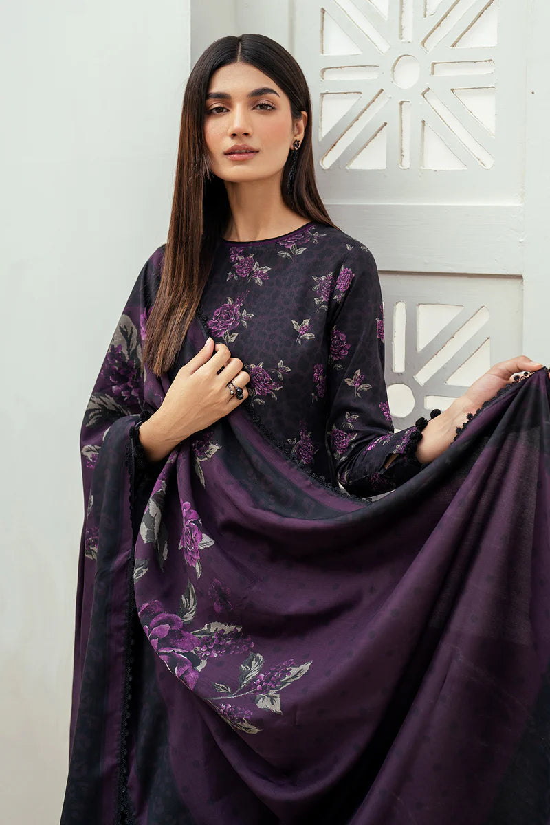 Baroque 3Pc Digital Printed Synthetic Bana Dora Lawn Suit With Digital Printed Voil Dupatta