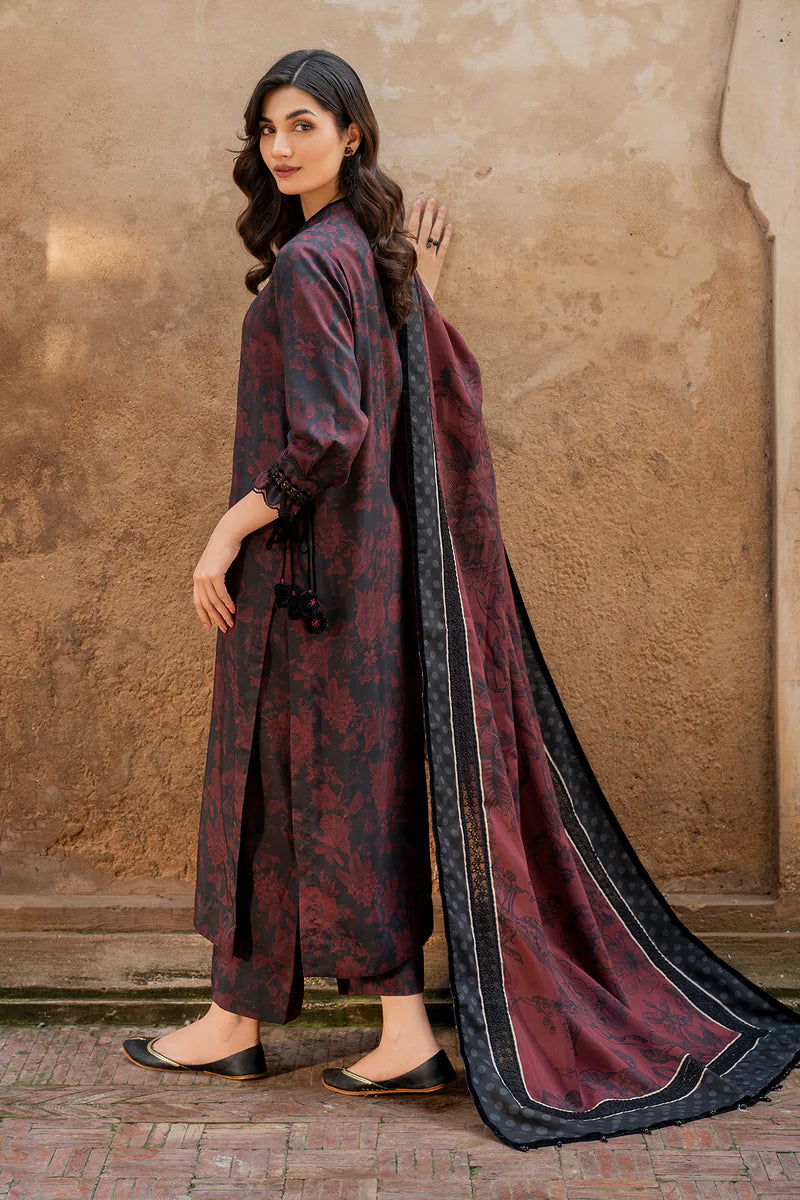 Baroque 3Pc Digital Printed Lawn Suit With Digital Printed Lawn Dupatta