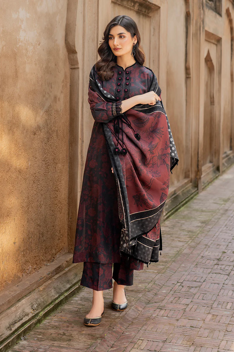 Baroque 3Pc Digital Printed Lawn Suit With Digital Printed Lawn Dupatta