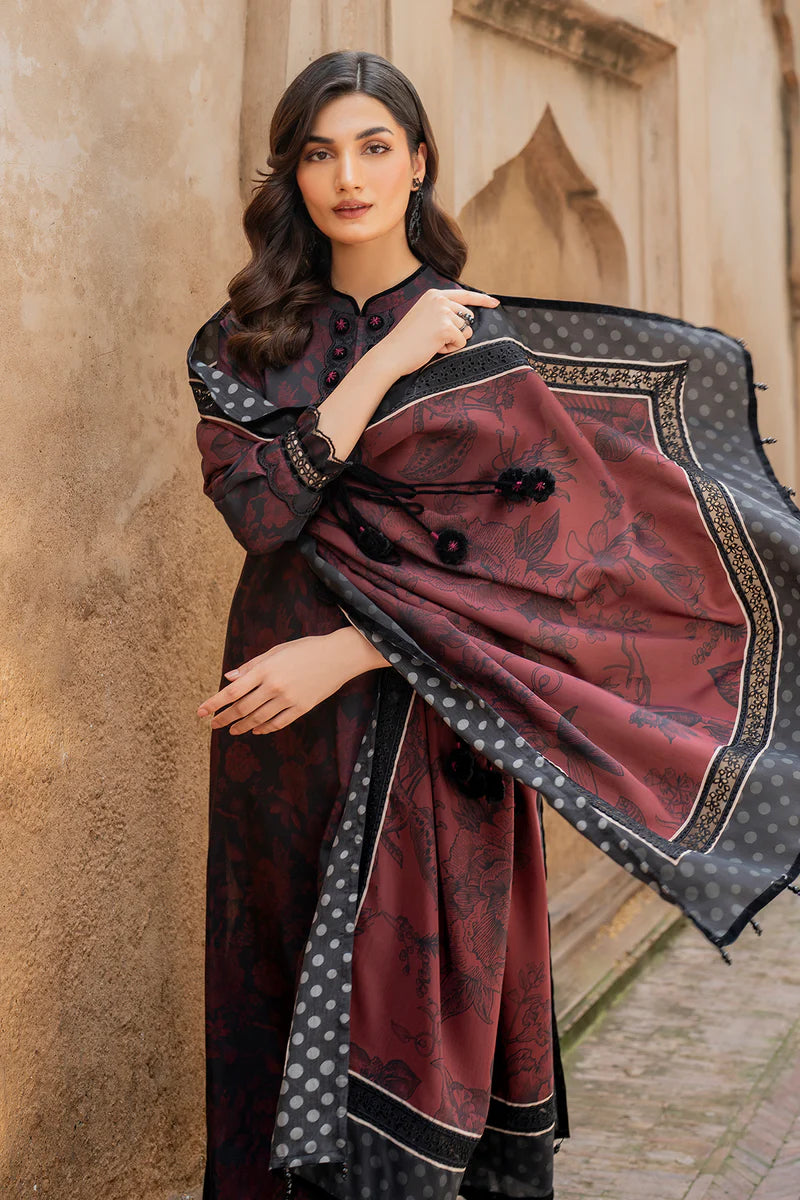 Baroque 3Pc Digital Printed Lawn Suit With Digital Printed Lawn Dupatta