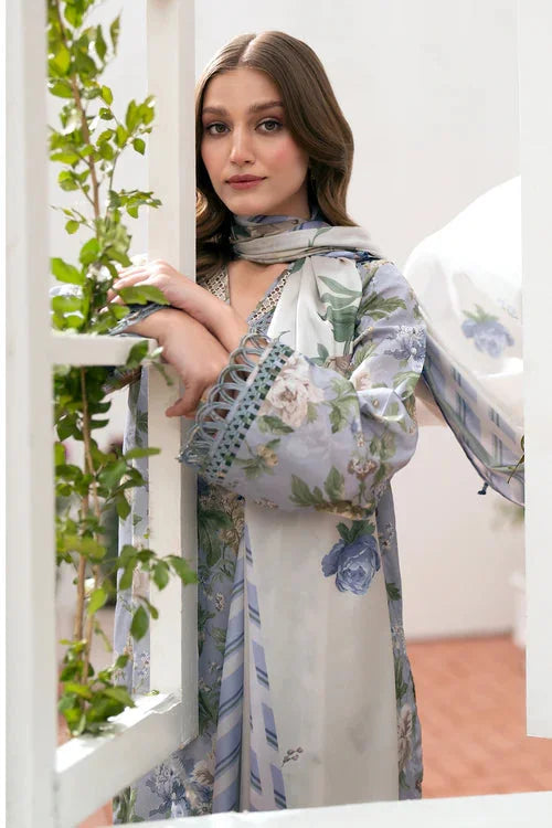 Baroque 3Pc Printed Lawn Suit With Digital Printed Lawn Dupatta