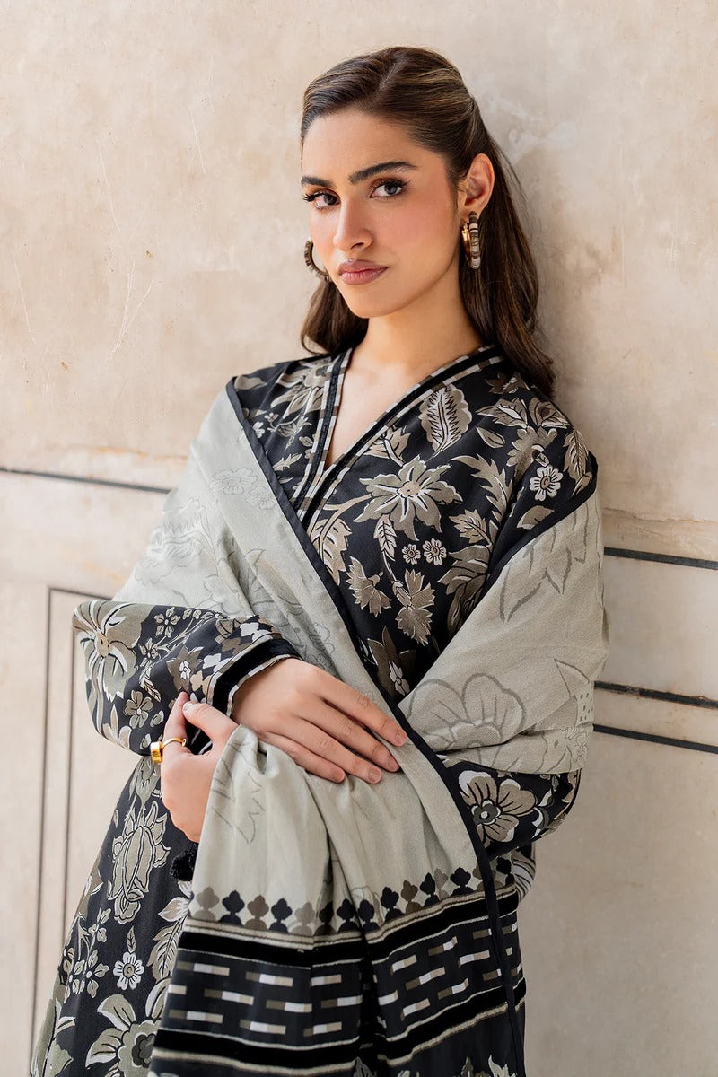 Baroque 3Pc Digital Printed Lawn Suit With Digital Printed Lawn Dupatta