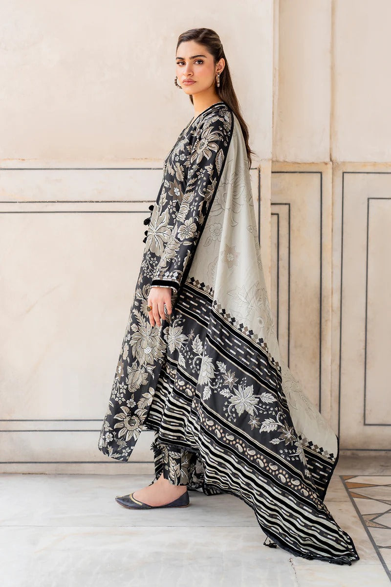 Baroque 3Pc Digital Printed Lawn Suit With Digital Printed Lawn Dupatta
