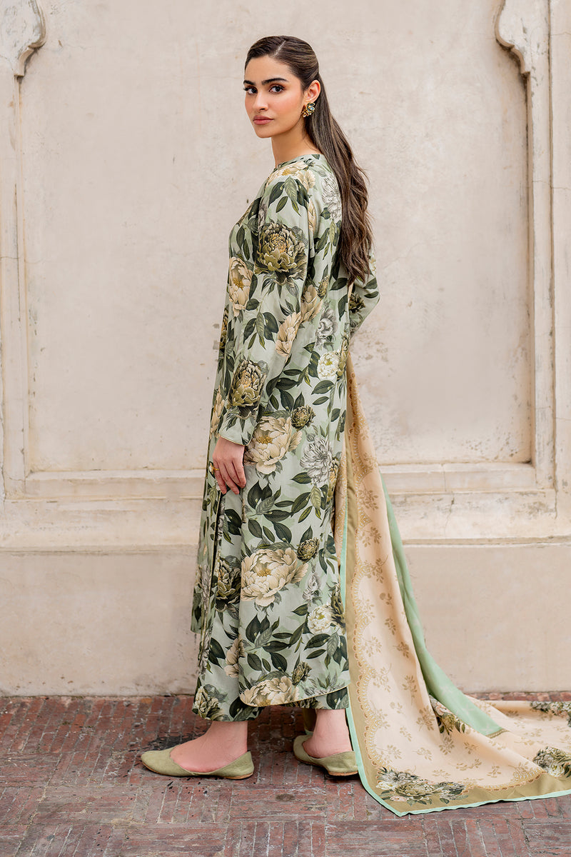 Baroque 3Pc Digital Printed Lawn Suit With Digital Printed Lawn Dupatta