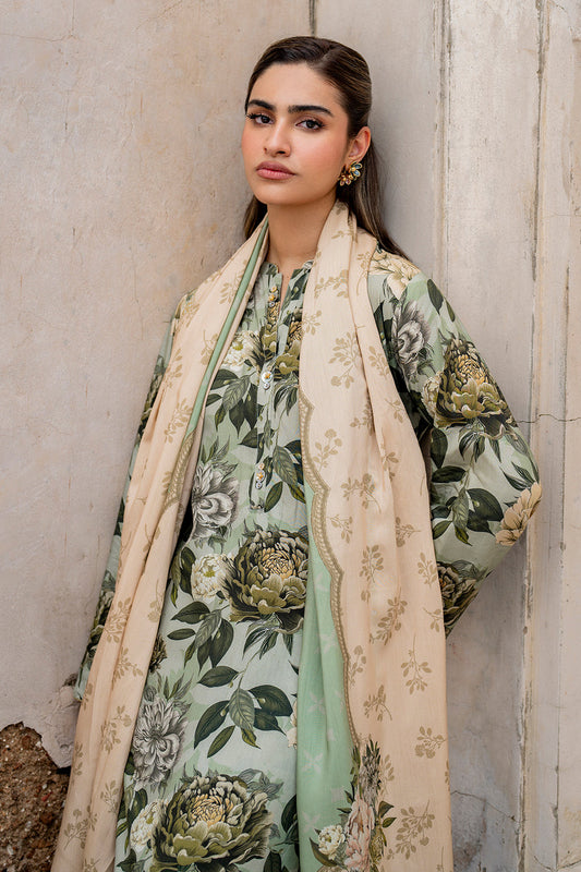 Baroque 3Pc Digital Printed Lawn Suit With Digital Printed Lawn Dupatta
