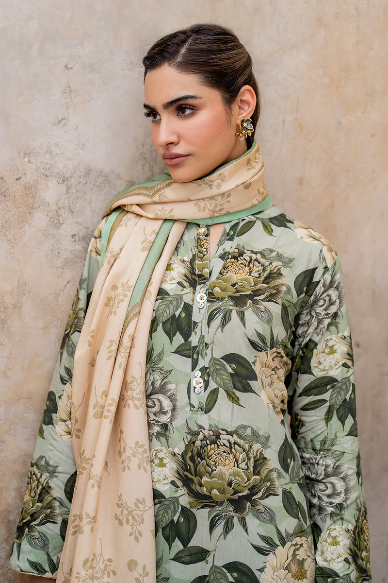Baroque 3Pc Digital Printed Lawn Suit With Digital Printed Lawn Dupatta