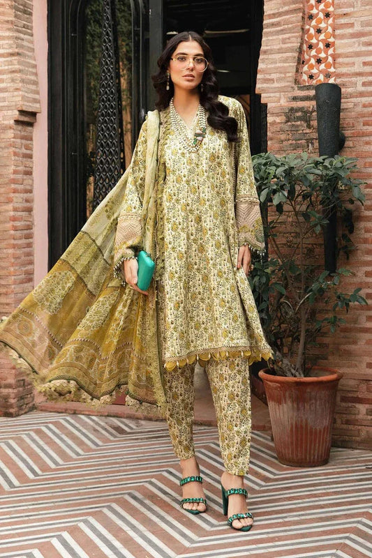 Maria B. 3Pc Digital Printed Dobby Lawn Suit With Digital Printed Dobby Lawn Dupatta