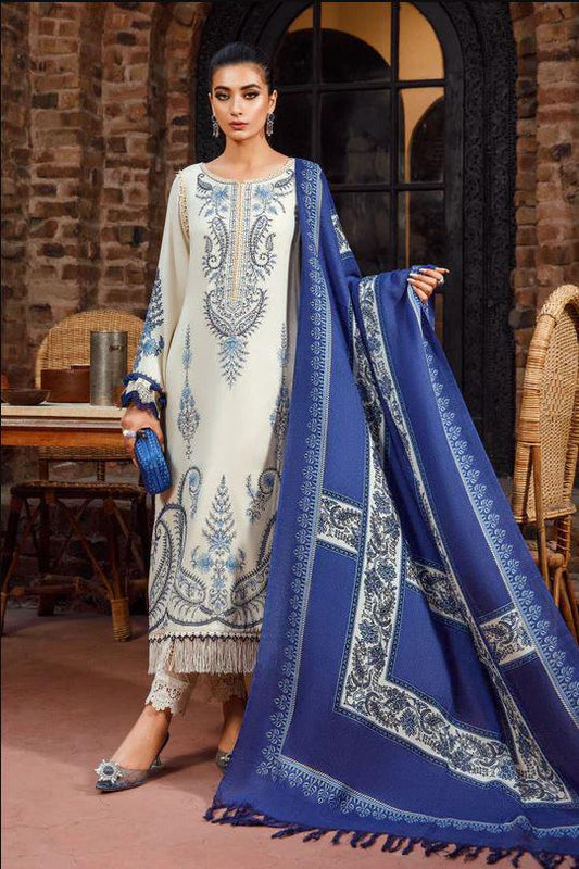 Maria B. 3Pc Embroidered Lawn Suit with Digital Printed Voil Dupatta