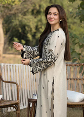 Zara Shahjahan 3Pc Embroidered Lawn Suit With Embroidered Crinkle Dupatta