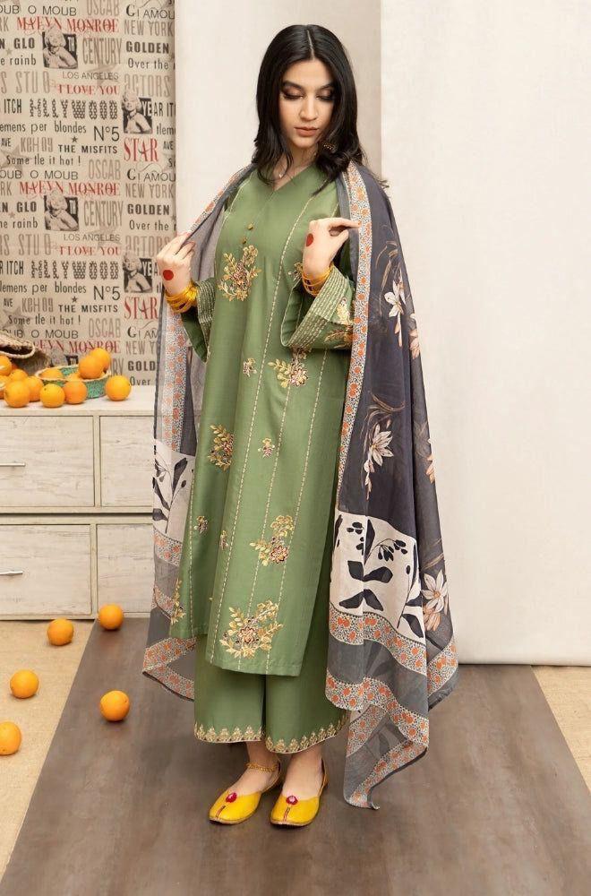 Urge 3Pc Embroidered Lawn Suit With Digital Printed Shawl