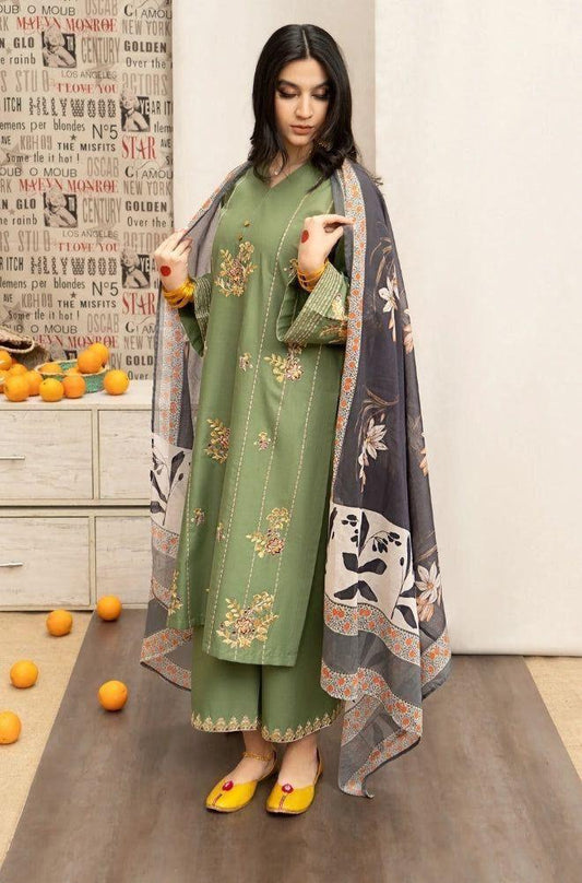 Urge 3Pc Embroidered Lawn Suit With Digital Printed Shawl