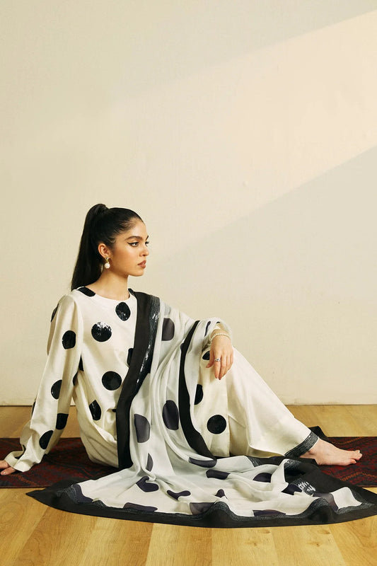 Zara Shahjahan 3Pc Embroidered Lawn Suit With Printed Slub Dupatta