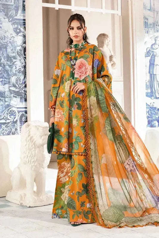 Maria B. 3Pc Digital Printed Dobby Lawn Suit With Digital Printed Dobby Lawn Dupatta