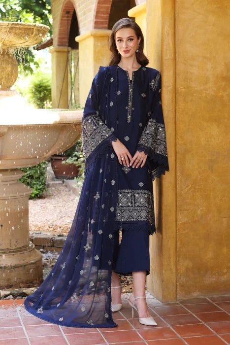 Bareeze 3Pc Embroidered Lawn Suit With Printed Slub Dupatta
