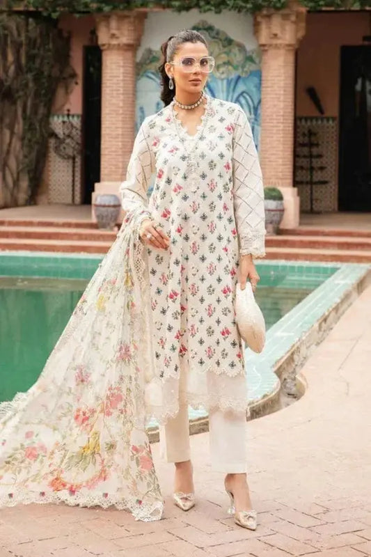 Maria B. 3Pc Digital Printed Dobby Lawn Suit With Digital Printed Dobby Lawn Dupatta