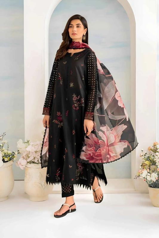 Iznik 3Pc Embroidered Lawn Suit With Printed Slub Dupatta